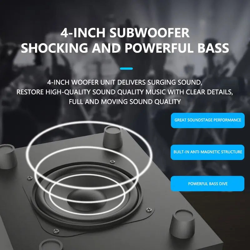 Tooth Subwoofer Blue Tooth Audio Card Usb Computer Desktop Computer Speakers 2.1 Wooden Multimedia Active Computer Speaker