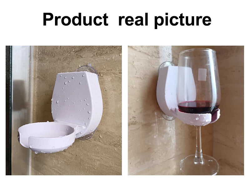 Wireless for V5.3 Speaker Strong Suction Cup Wine Glass Holder for Bath Shower Mobile Phone Computer Use IPX4 Waterproof