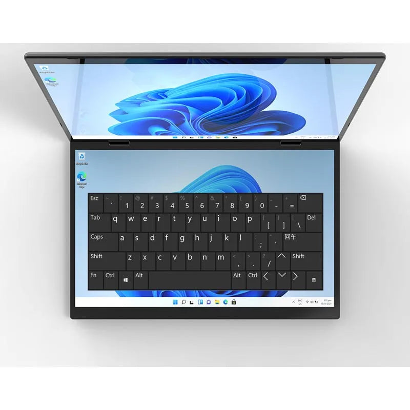 10.5" 12th Gen Intel N100 Dual Screen 360° Yoga Laptop 2 * 10.5 Inch 2.5K Touch IPS Win 11 Pro Mini PC 2 in 1 Notebook WiFi