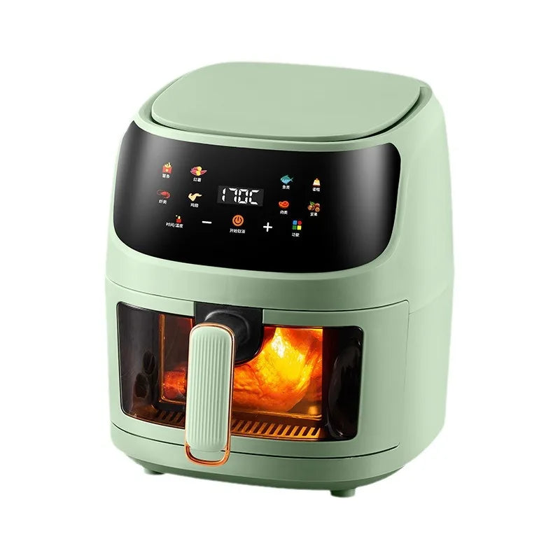 8L Modern Visual Smart Air Fryer Household All-in-One Color Touch Screen Plastic Electric Energy Efficient Class Eco-friendly