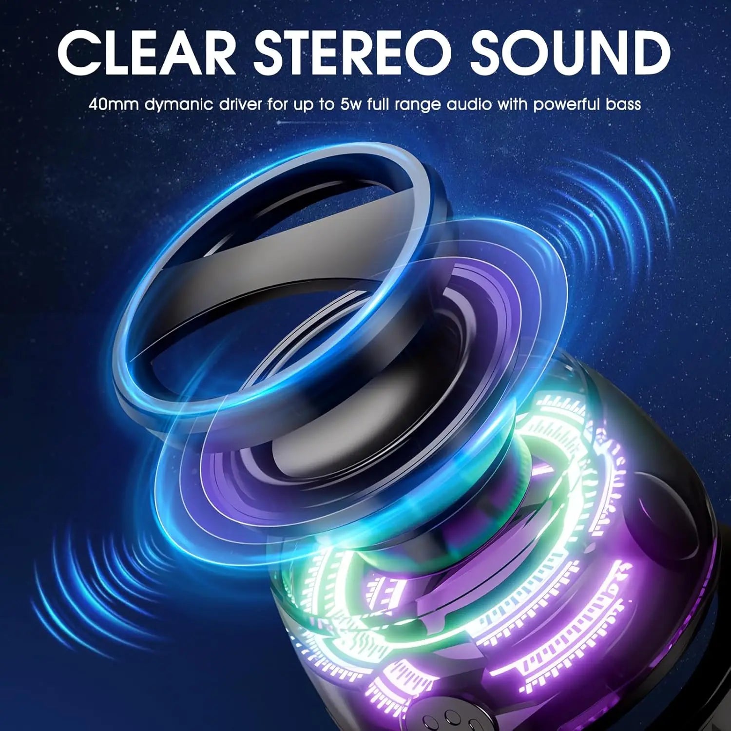Stylish Mini Magnetic Bluetooth Speaker 5W RGB Lights Clear Sound Compact Easy to Carry for Home Office Outdoor Enthusiasts