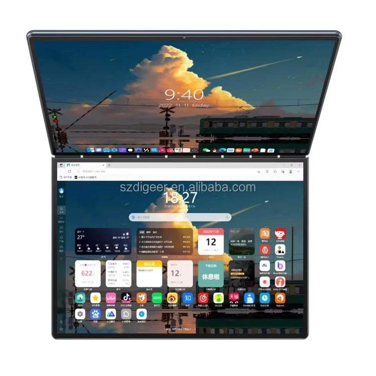 Factory Price Intel Celeron N150 CPU 14" Dual Touchscreen Metal Laptop 16GB RAM+128GB ROM Windows 11 OEM New English Keyboard