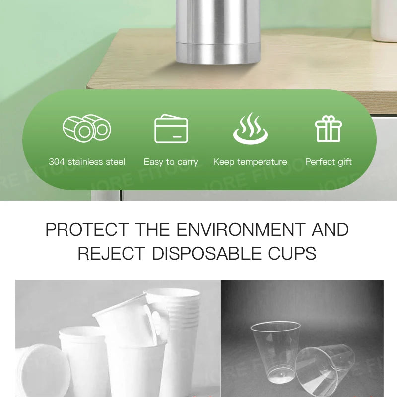Portable Double Layer Thermal Mug Food Thermos For Tea With Heating Display Cup Stainless Steel Water Bottle Cups Of Hot