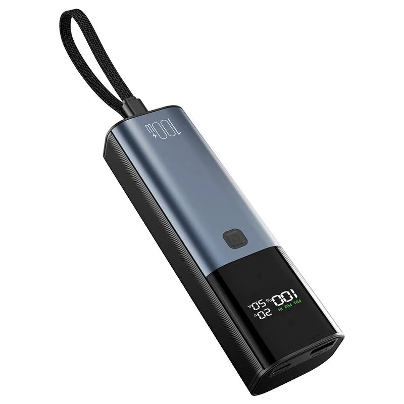 LCD Screen Display  Power Bank 10000mah PD 100W Custom Power Bank Super Fast Charging with Built in Cable for Laptop