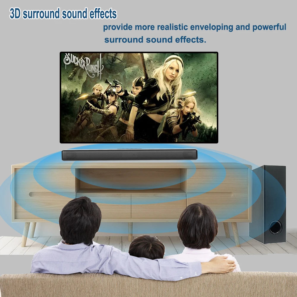 High Power 2.1-channel TV Speaker with Subwoofer Bluetooth Speaker for Home Theater System TV Projector PC Games Sound bar