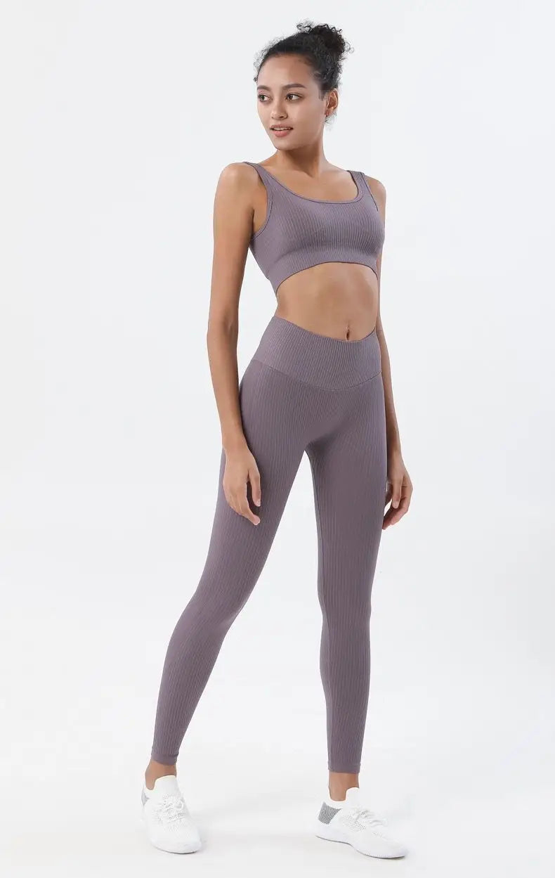 2 Piece Set Women Workout Clothes Yoga Set Seamless Women Gym Clothing Athletic Sports Suit Women Sports Bra and Leggings Set