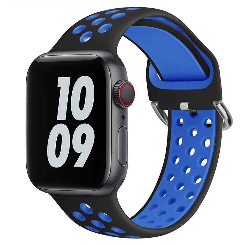 Silicone Breathable Strap For Apple Watch 7 8 41mm 45mm 40 44 38 42mm for nike sport Band iWatch serie SE 6 Ultra 49mm bracelet