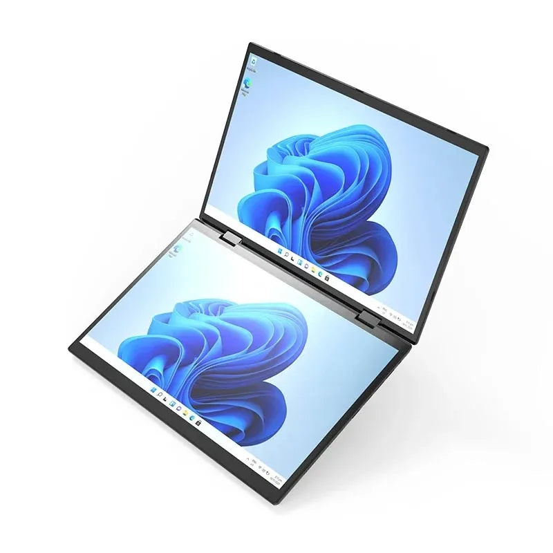 Intel N100 CPU Dual Screen Laptop 14"+14  Dual Touch Screen Notebook 16GB 32GB 360 Degree Flip Metal Case 2 in 1 Laptop Computer