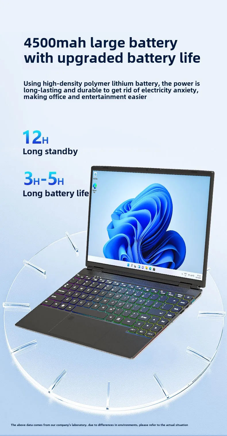 DEEQ 2025 New 14-Inch Business Laptop Intel N95 Quad-Core 32GB RAM 2TB SSD IPS Display English Windows 11 Pro Full-Size Keyboard