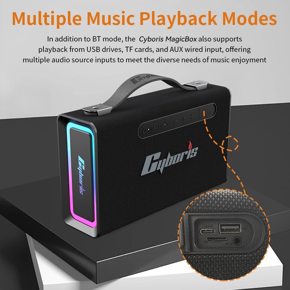 T15  Portable Wireless Speaker,  IPX6 Waterproof Portable Speaker Subwoofer Deep Bass with Handle Support TF Card, AUX, TWS