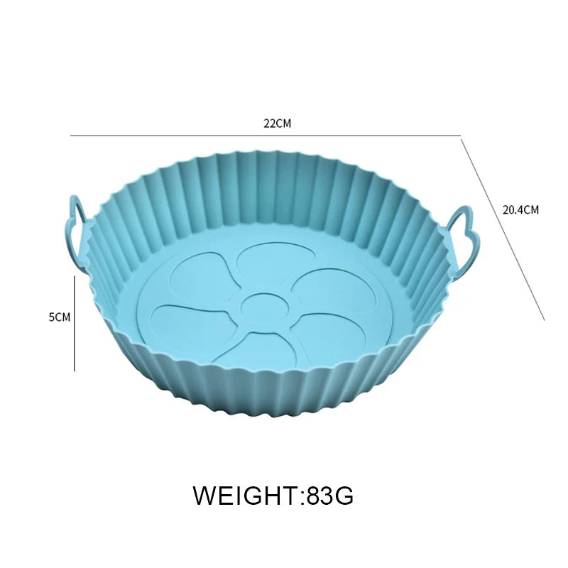 Packaged Box Commercial Use Silicone Round Air Fryer Baking Tray Microwave & Dishwasher Safe for Cooking Food