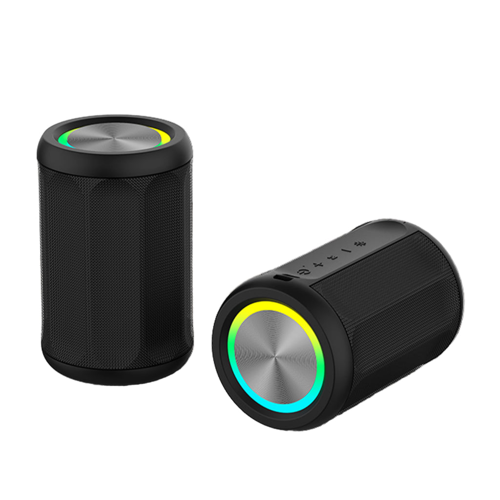 Portable for Bluetooth 5.4 Speaker with RGB LED Lights Waterproof Loud Sound Deep Bass Wireless Stereo Pairing Metal Plastic