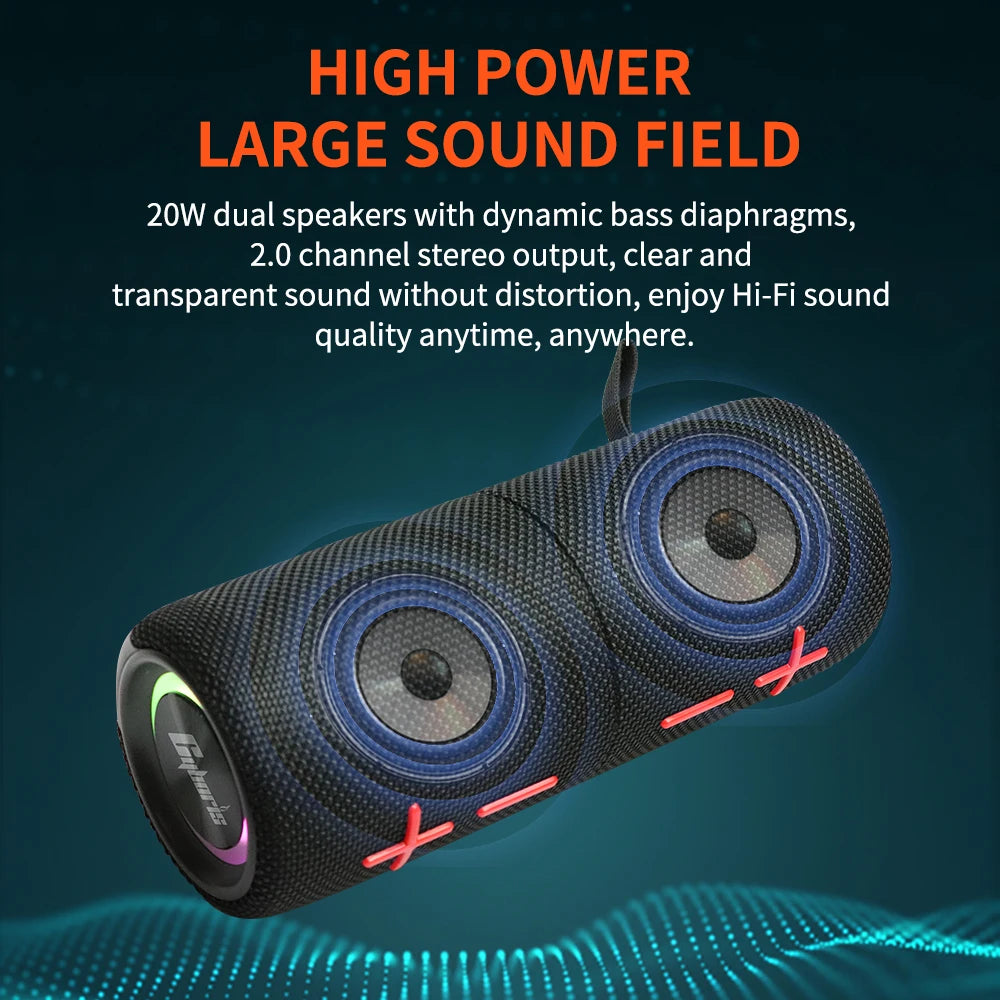 2 in 1 Portable Split Wireless Speaker, IPX6 Waterproof Magnetic Dual Speaker with RGB Lights TWS Pairing for Outdoor, Home