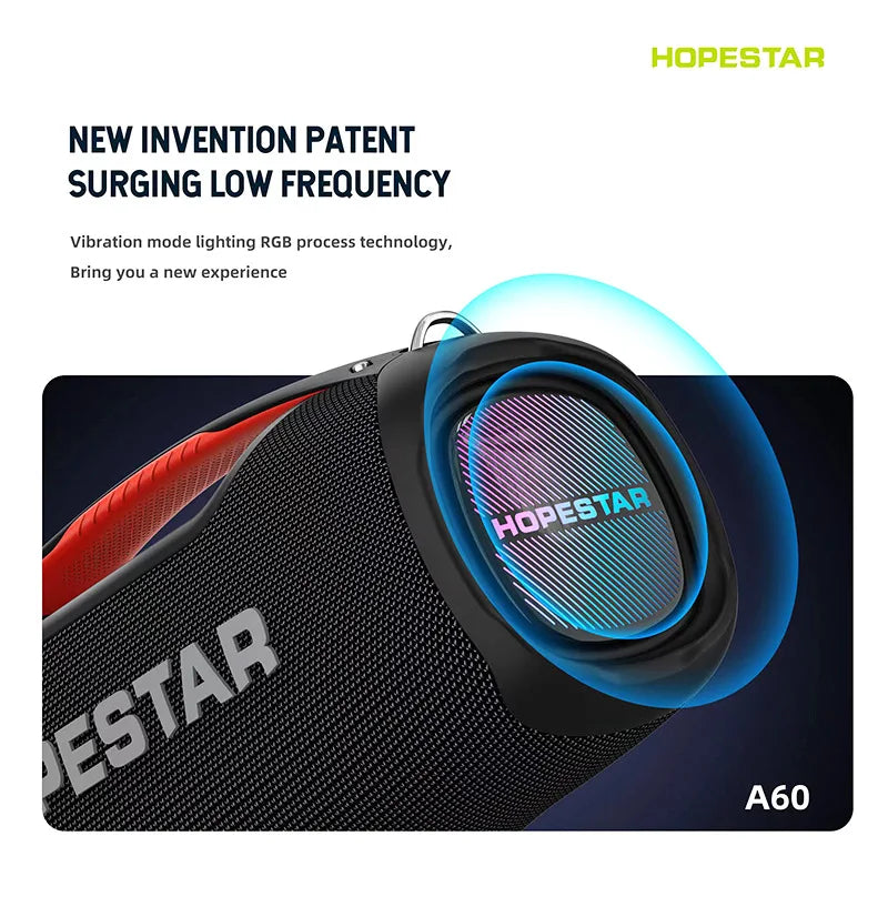 HopeSTAR A60 100W Portable Bluetooth Speaker with Subwoofer Karaoke Microphone for Home Outdoor Party High Quality Loud Player