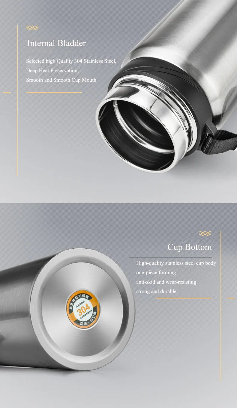 Thermo Pot Thermos Bottle 1800ML Double Wall Stainless Steel Insulated Vacuum Flask Drinkware Cup Thermal Mug Water Bottle