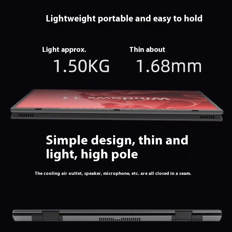 2025 Hot Selling Brand New TouchYoga Professional Portable Gaming Laptop 2-in-1 14+14 Dual Touch Screens Intel Metal English