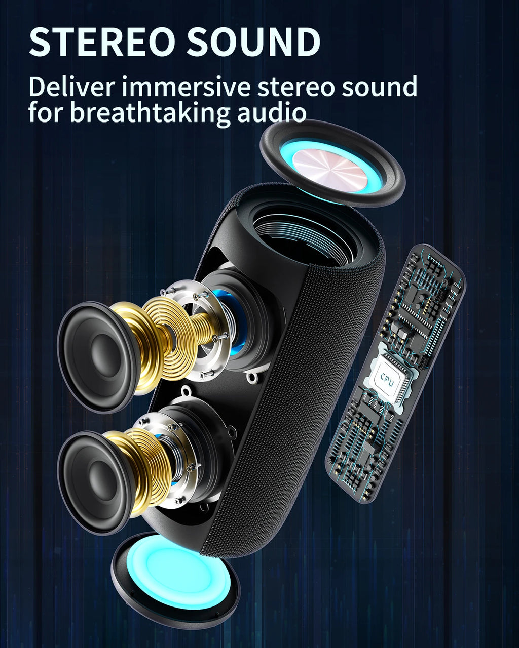 US/CA Stock Fast Shipping F26 Wireless for Bluetooth Speaker V5.3 RGB Lights 10W Sound IPX5 Waterproof True Wireless Pair