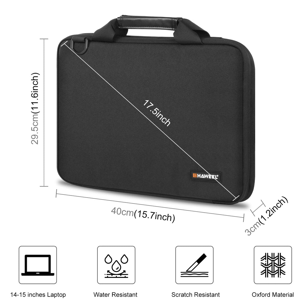 HAWEEL 15 Inch Laptop Handbag 2 in 1 Portable Waterproof Office Organizer Bags Electronic Briefcase Crossbody Laptop Storage Bag