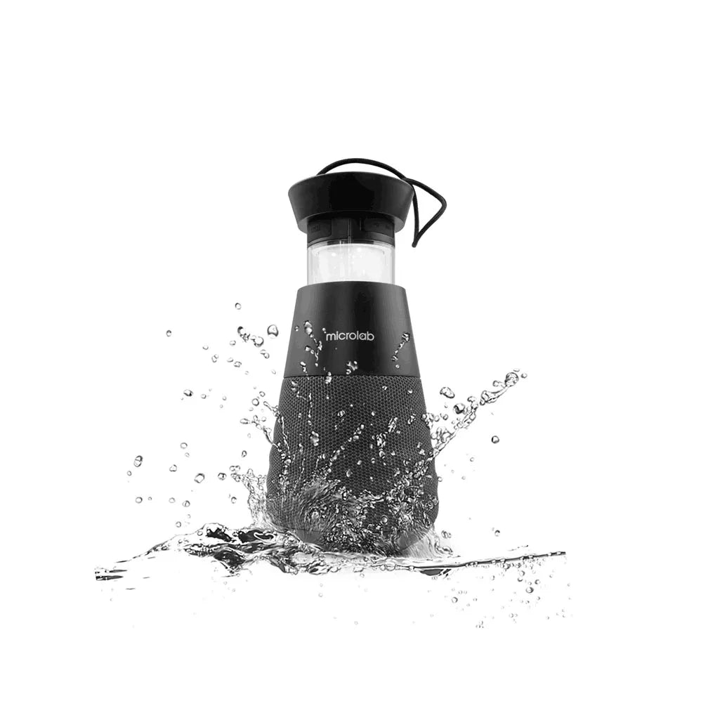 Microlab Lighthouse Bluetooth Camping Lantern IP65 Waterproof Outdoor Speaker with 5000mAh Power,TWS Pairing,Colorful Lights