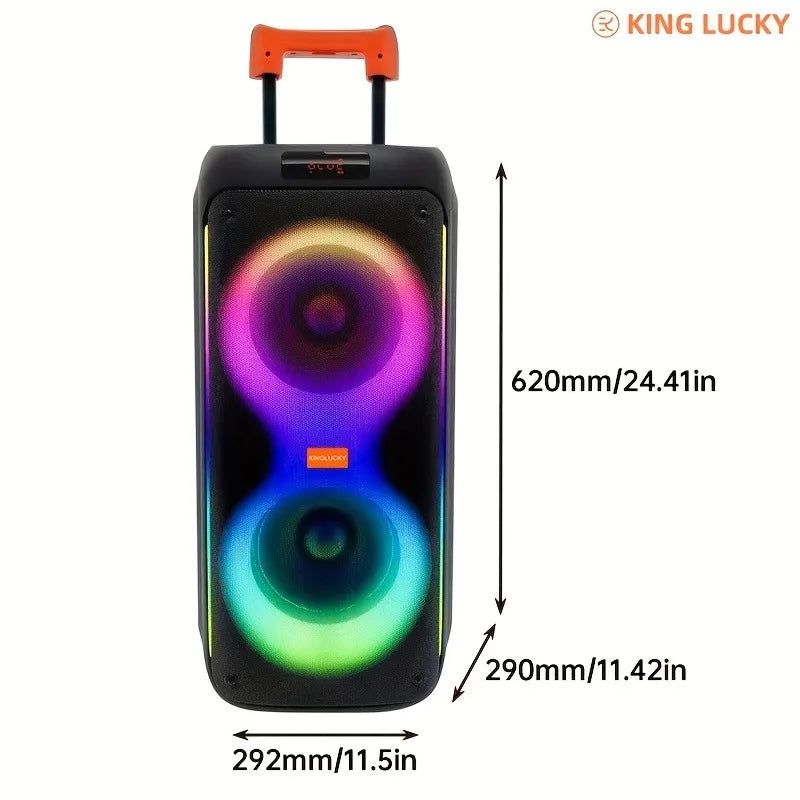 Kinglucky M17 80W High Quality Portable BT Party Speaker with RGB LED Lighting for Home Theatre Use