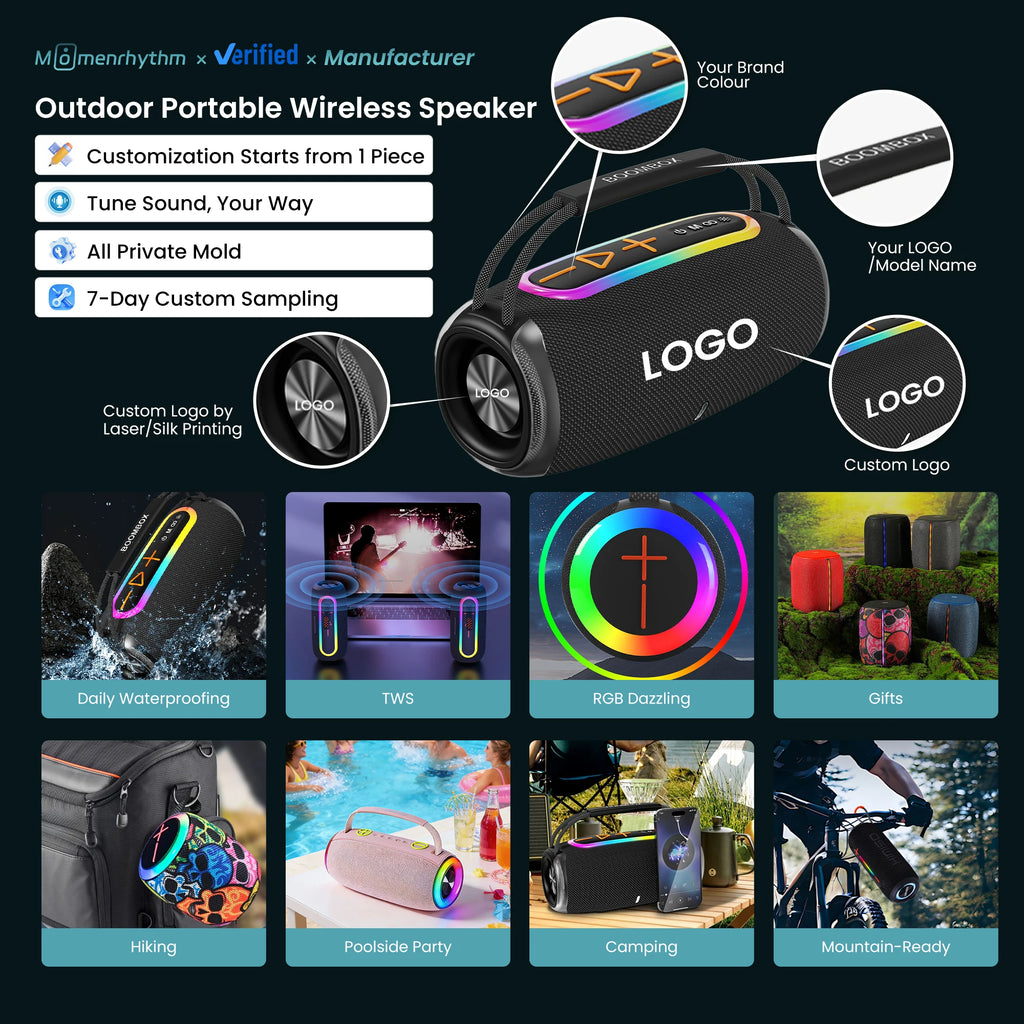 Mini Portable Bluetooth Electronic Speakers Customized Logo Wireless RGB Gaming Audio With Surround Sound Subwoofers