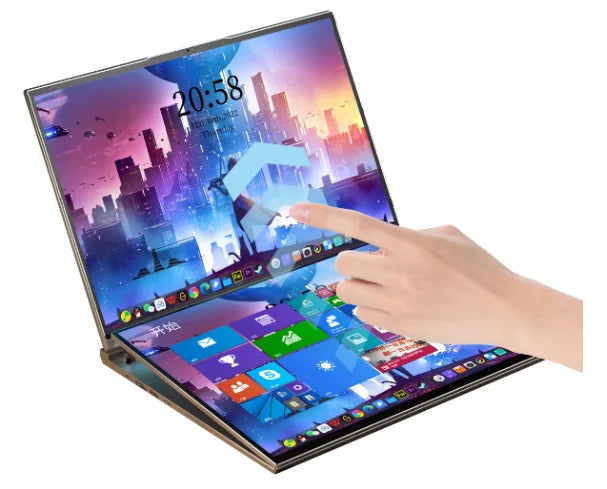 Ultra Slim Double Monitor Computer 16" +16" Touch Screen Laptop Window11 I5 I7 12th 1260P 32 2TB SSD Dual Touch Screen Laptop Pc
