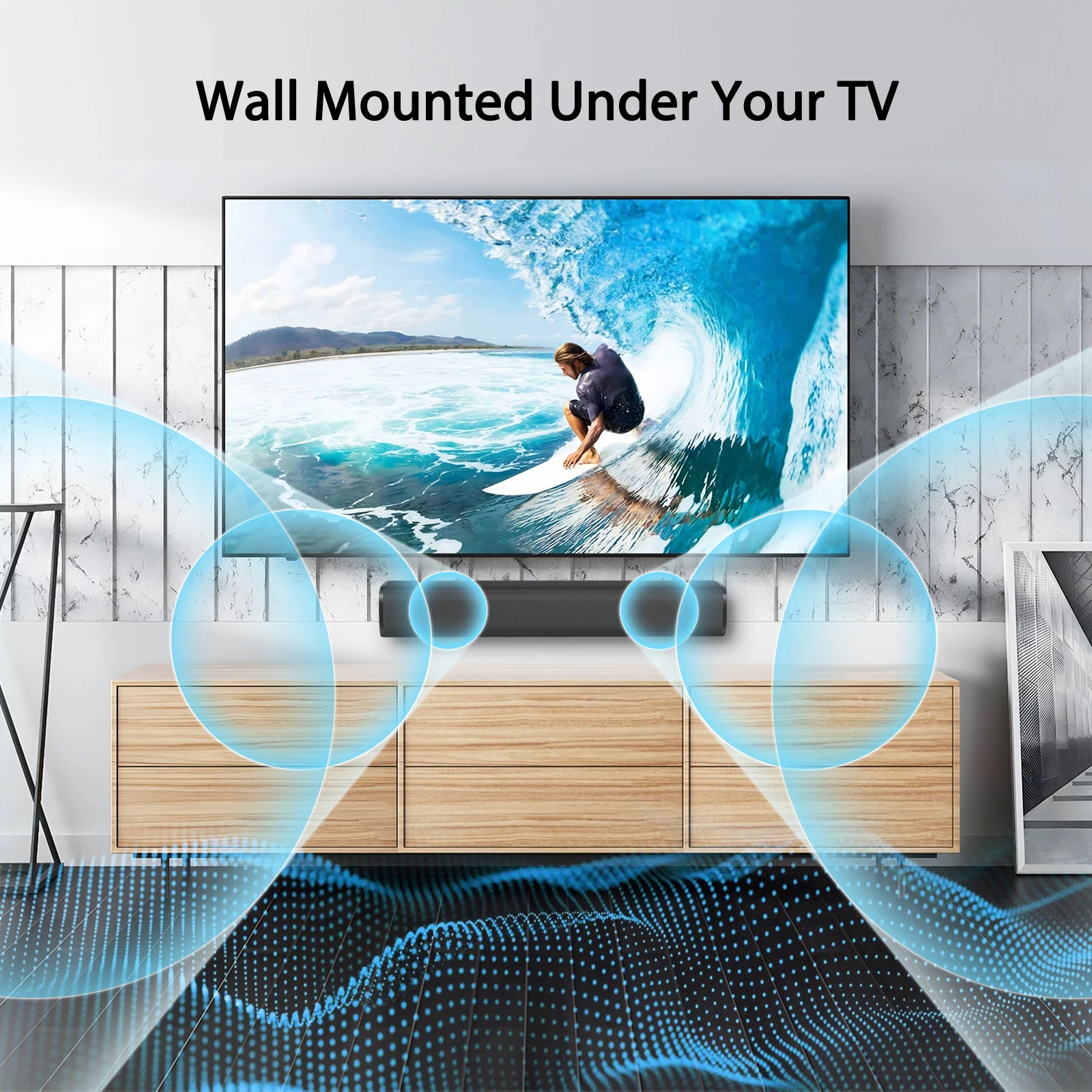 Sound Bar 50W Soundbar for Smart TV Bluetooth 5.3 Speaker 17Inch with ARC/OPT/AUX Connection Surround for Home Theater Audio