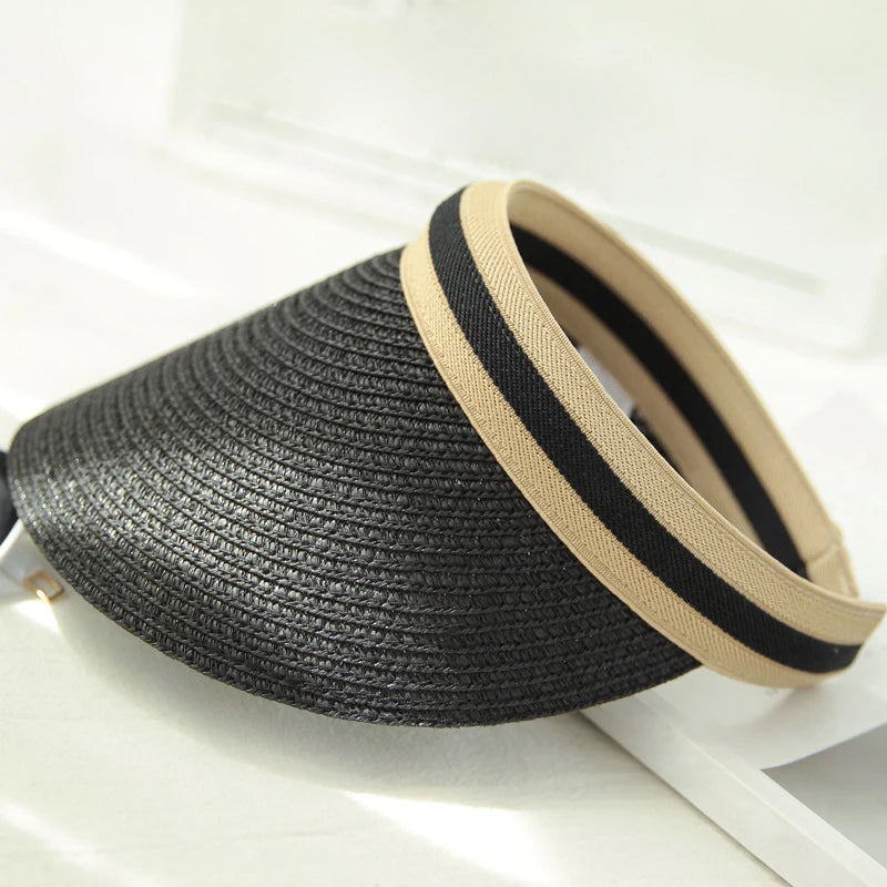 Summer Woman Sun Hats Anti-UV Female outdoor Visor Caps Hand Made Straw Cap Casual Shade Hat Empty Top Hat Beach cap