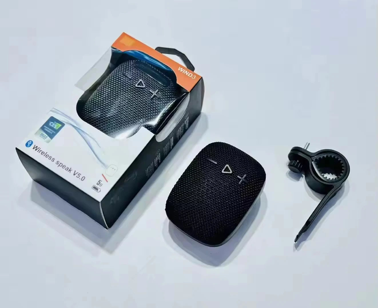 New WIND3 Wireless BT Speaker with Outdoor Bicycle Mount- Mini Subwoofer-Card Slot for Portable Audio