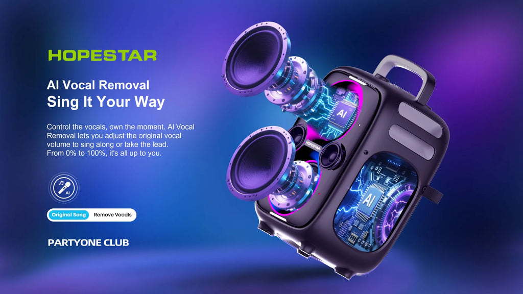 Partyone Club With Dual Microphone 650W Loud Bass Powered Original Hopestar Karaoke Speakers Outdoor Party Speaker Subwoofer