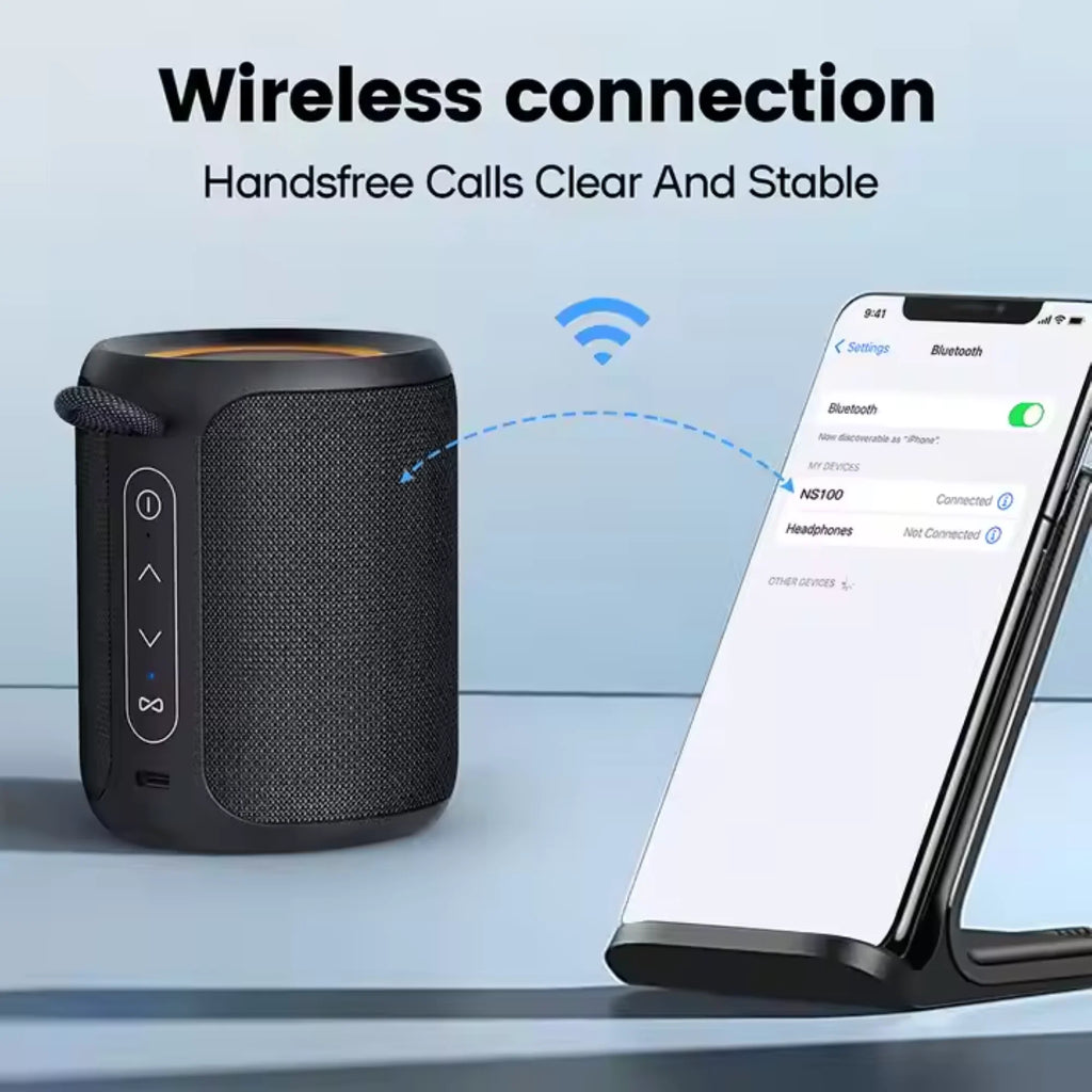 Portable Bluetooth MINI Speaker IPX6 Waterproof 15W Powerful Sound Box Bass Wireless Pairing RGB Light TF TWS Speakers