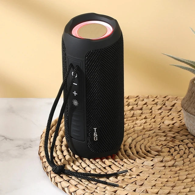 TG227 Portable Outdoor Waterproof Wireless Speaker Mini Bass Subwoofer Column Boombox RGB TF Card FM Radio Support Plastic