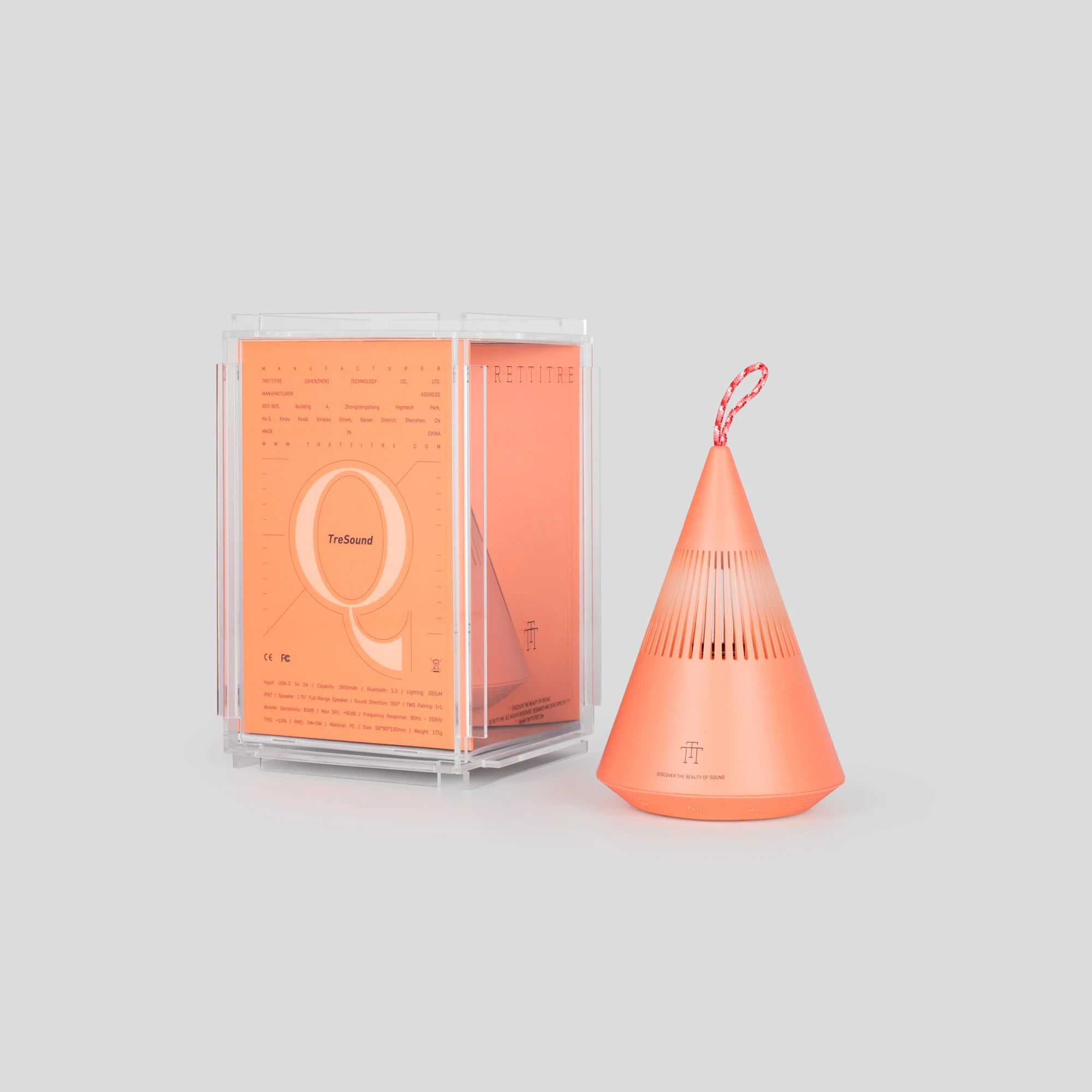 TRETTITRE Audio Player, 2026 Portable Wireless Speakers with Led Light, Bluetooth 5.3, 10H Playtime