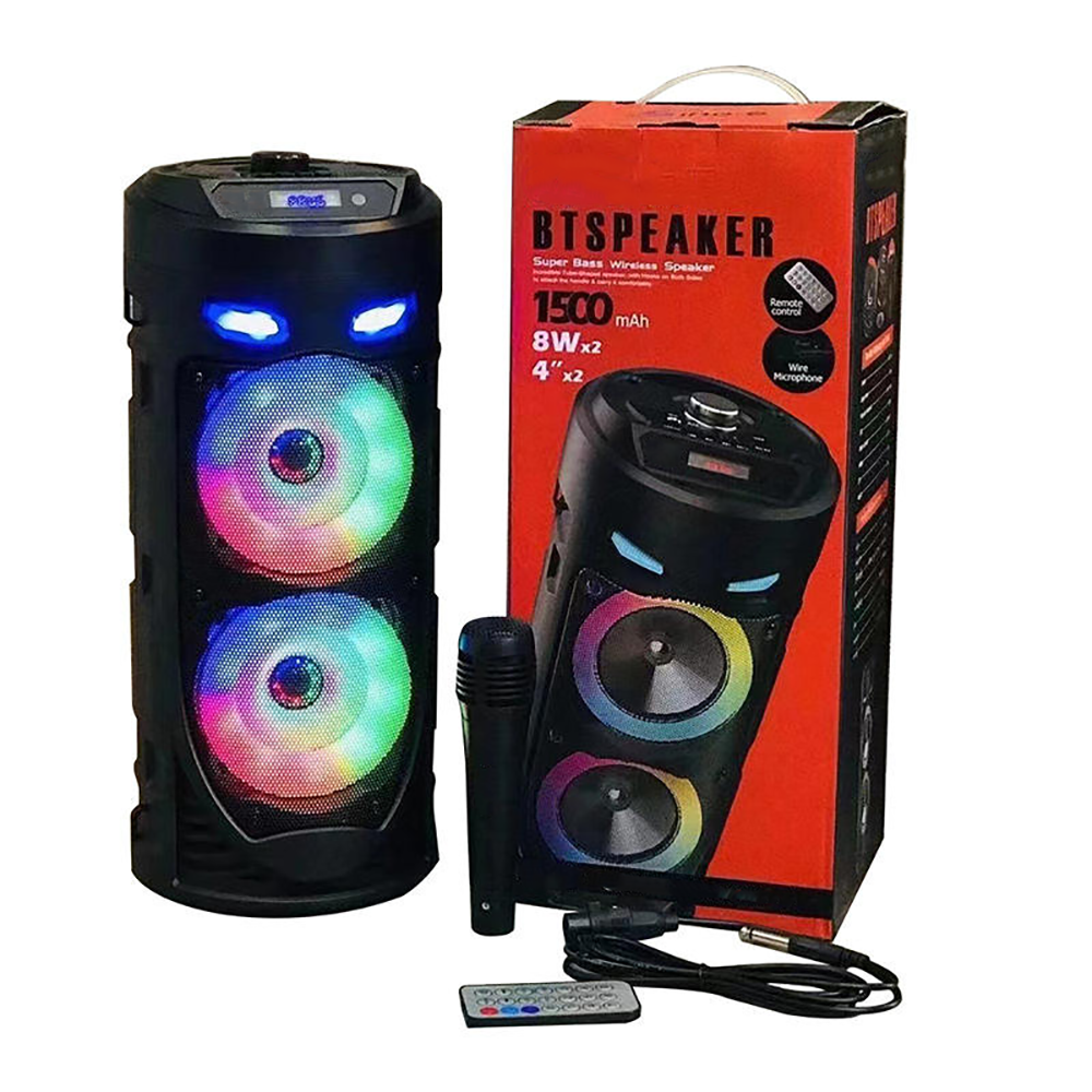Double 4 Inch DJ Music Loud Sub Woofer Portable Professional Speaker for Garden Parties Big Outdoor Concerts