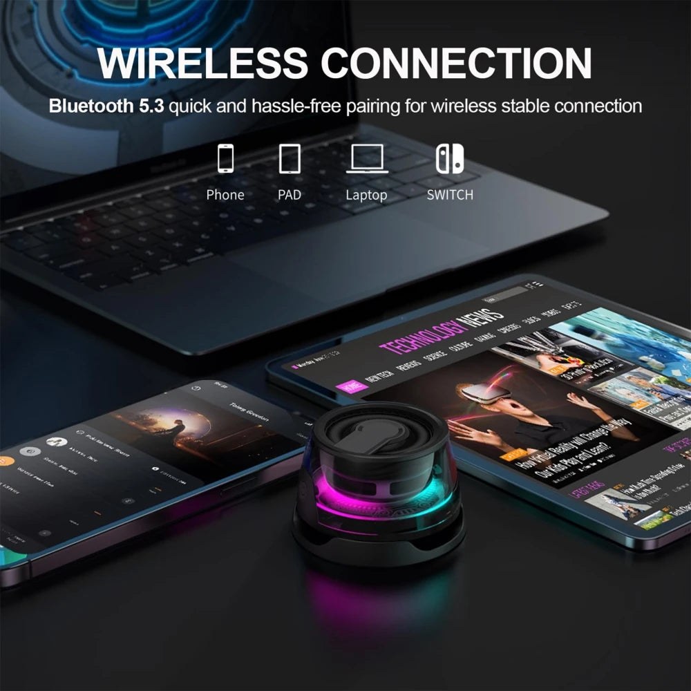 Magnetic Portable Speaker BW200 Mini Sound Box BT5.3 RGB Lighting Phone Holder True Wireless Speakers