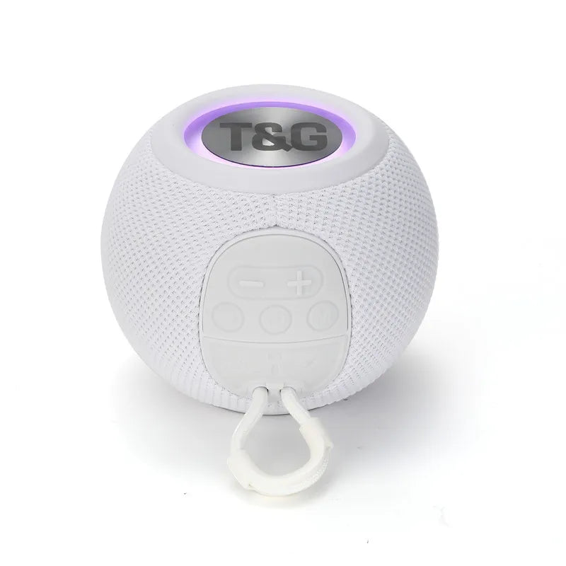Portable 5W Battery-Powered Mini Wireless for Bluetooth Speaker with RGB LED Lighting Fabric Card Home Theatre Output