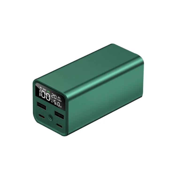 Super Mini 20000mah Laptop Power Bank Aluminum Fast Charge Mobile Power Station with 65W Output DC9V 12V Camping Light PD100W