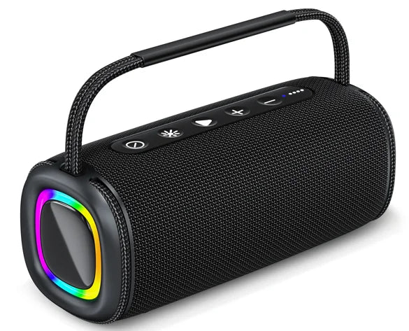 Rockmia EBS-617 30W Mini Portable Powerful Bass Speaker Bluetooth 5.3 Fabric Handle Waterproof IPX5 Stereo RGB Music  Box