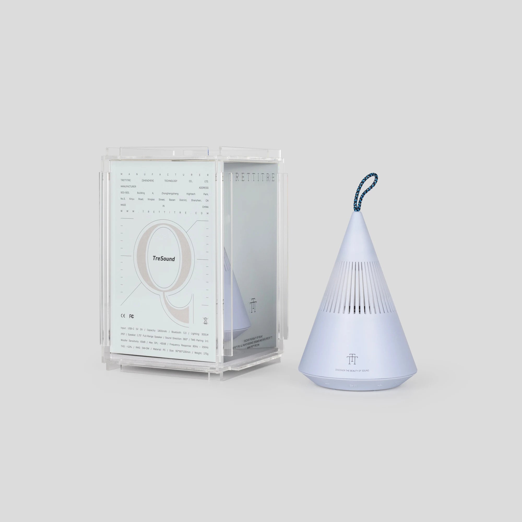 TRETTITRE Audio Player, 2026 Portable Wireless Speakers with Led Light, Bluetooth 5.3, 10H Playtime