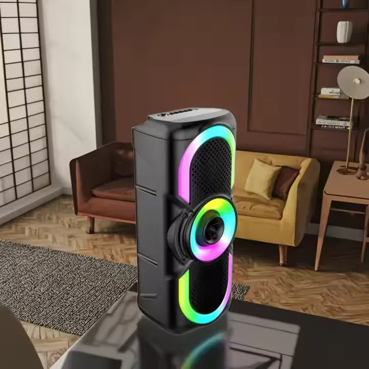 Ready Goods China Supplier Speaker Magnet Double 4 Inch Powered Speakers Professional Active With RGB Light Bluetooth Speaker