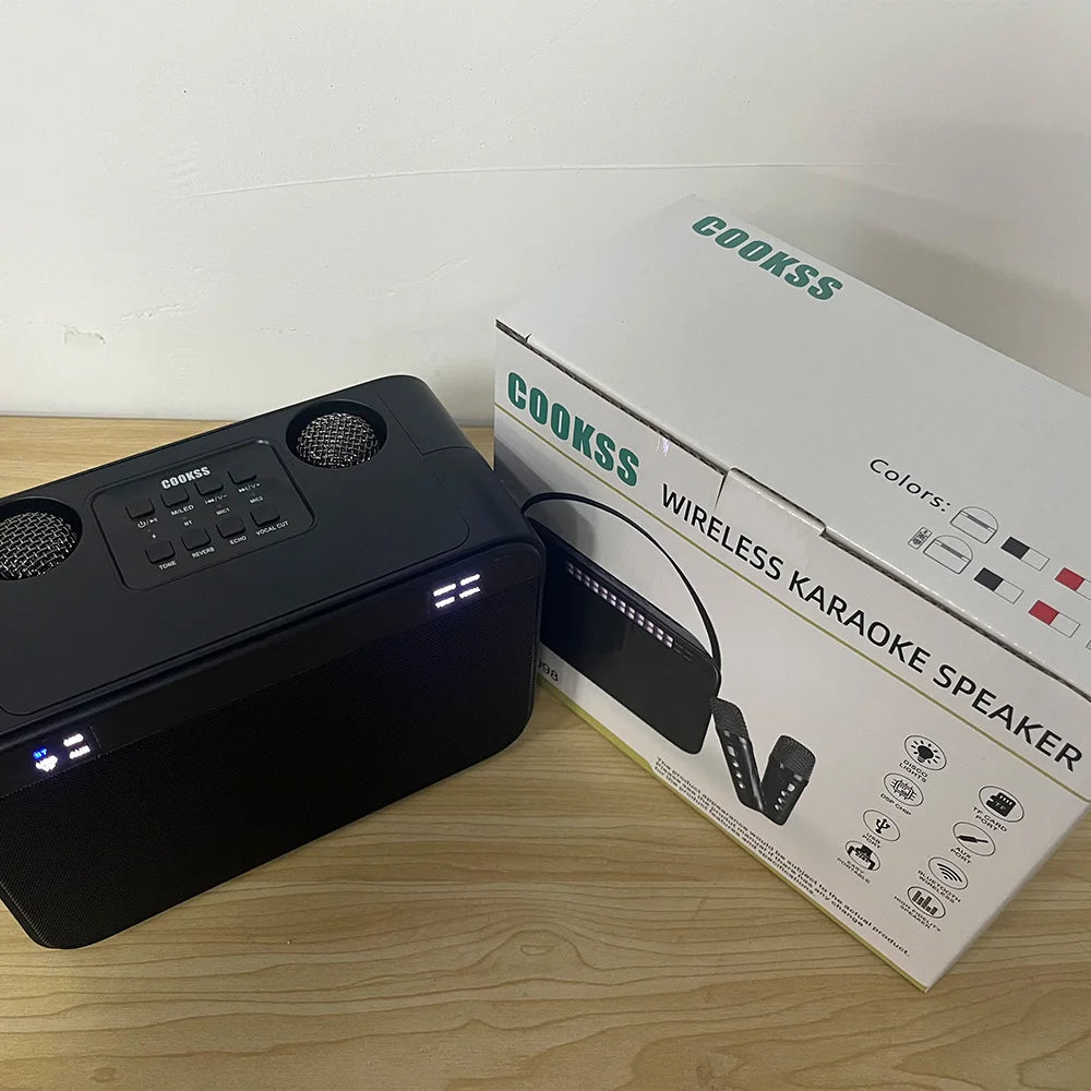 Wireless Bluetooth Microphone with Remote Control Portable Handheld Speaker Karaoke Machine Style for Kids Colorful LED Light