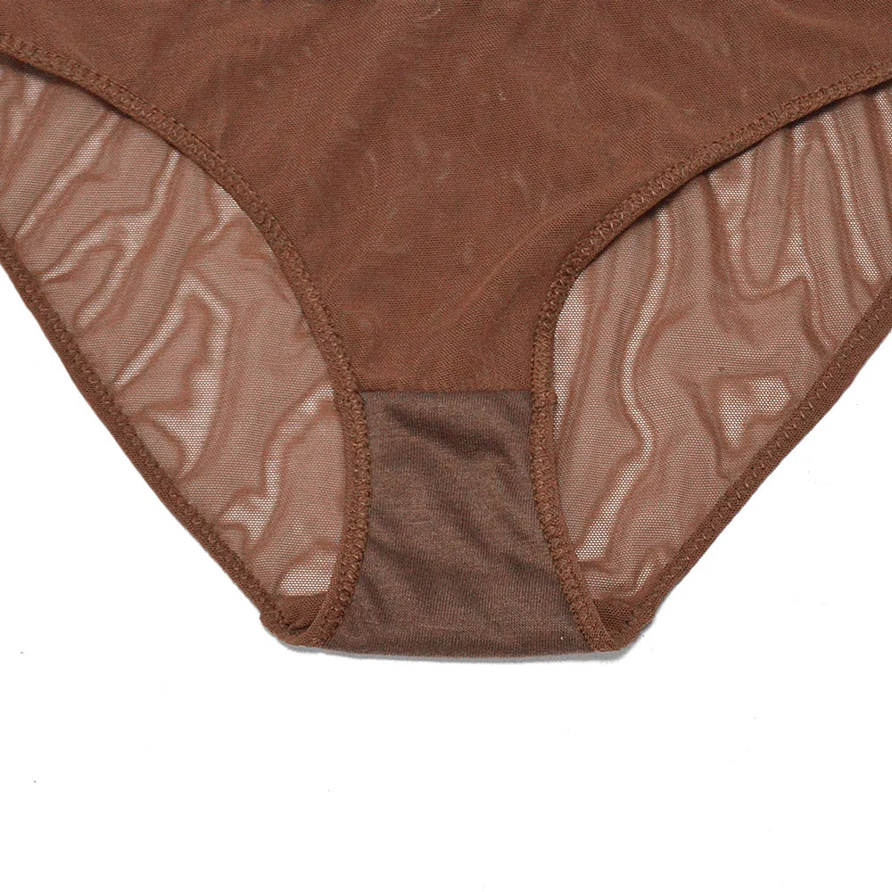 YANDW Brown Bras Panties Sale Separated Transparent Mesh See Through Stretch Women Sexy Lingerie Big Plus Size BH Set 3 Colors