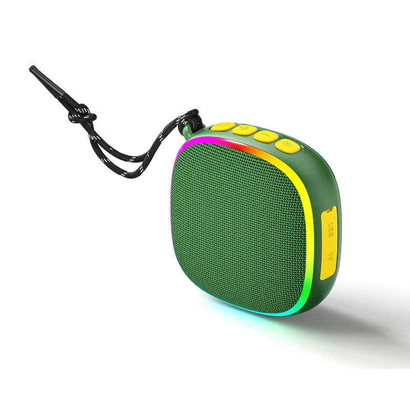 High Quality Rockimia EBS-309 6W Speaker Bluetooth 5.3  Outdoor Waterproof Music Player With RGB Colorful Lighting Effect Fabric