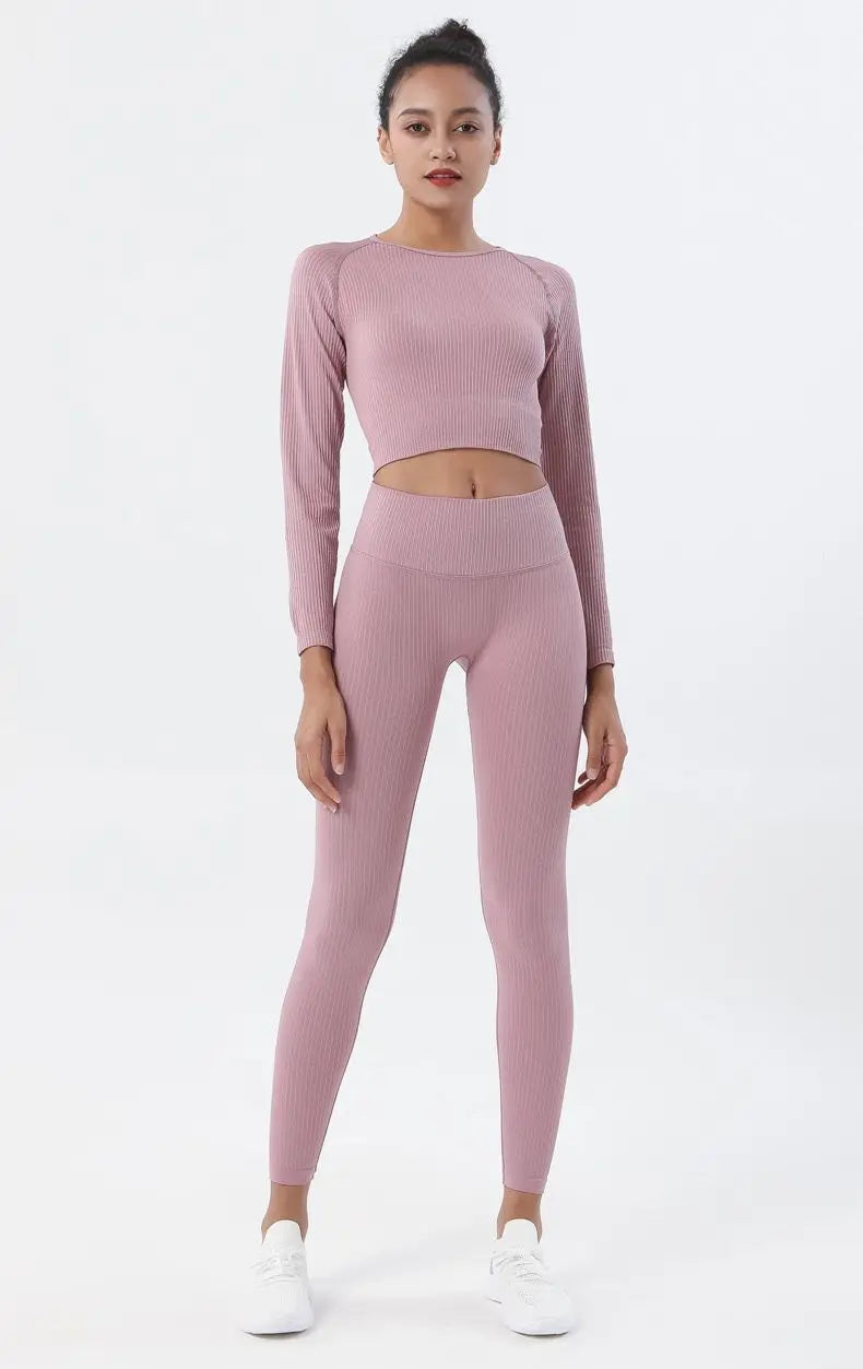 2 Piece Set Women Workout Clothes Yoga Set Seamless Women Gym Clothing Athletic Sports Suit Women Sports Bra and Leggings Set