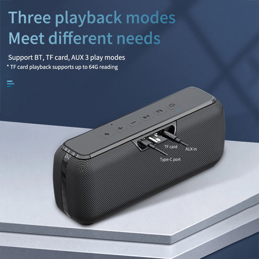 Cyboris 60W Speaker Type-C Charging Port Support TF Card AUX in 6600mAh Capacity Battery Portable TWS Pairing Speakers