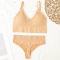 Women Bra And Panties Set Sports Seamless Bra Set Sexy G-String Thong Sexy Lingerie Set Fitness Crop Top Underwear Intimates