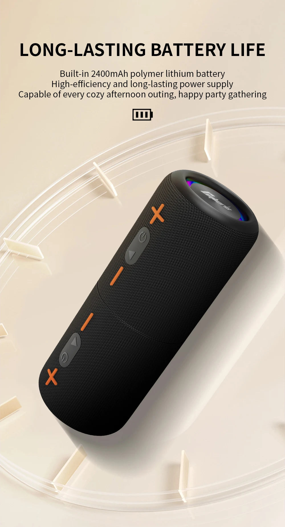 2 in 1 S10 Detachable Portable Blue Tooth  Speaker 3D Stereo Bass Wireless Speaker IPX6 Waterproof ,TWS BoomBox Colorful Lights