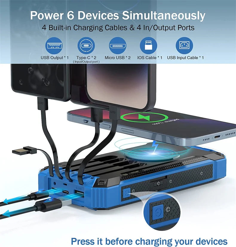 OEM ODM Type-C USB Air Charger Laptop Portable Solar Panel Power Station High Solar Energy Storage Batteries Power Bank