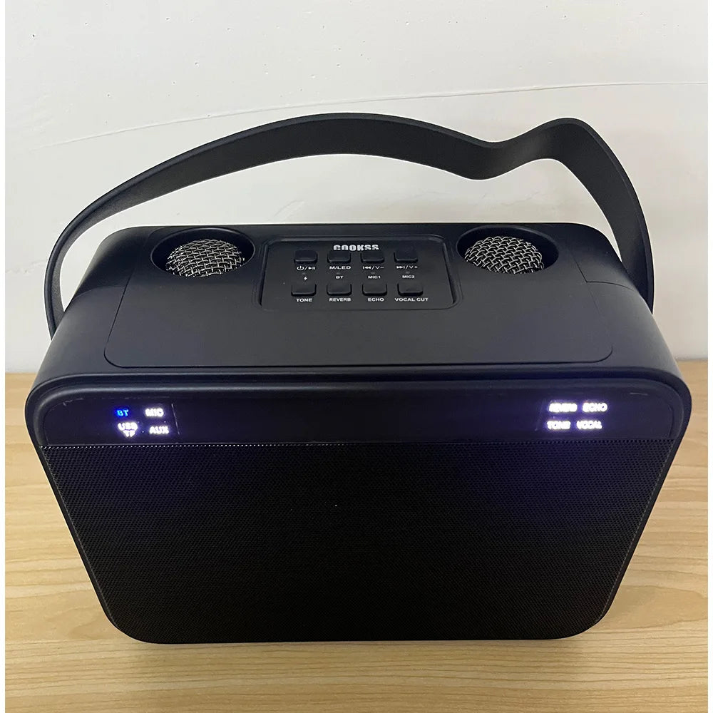Wireless Bluetooth Microphone with Remote Control Portable Handheld Speaker Karaoke Machine Style for Kids Colorful LED Light