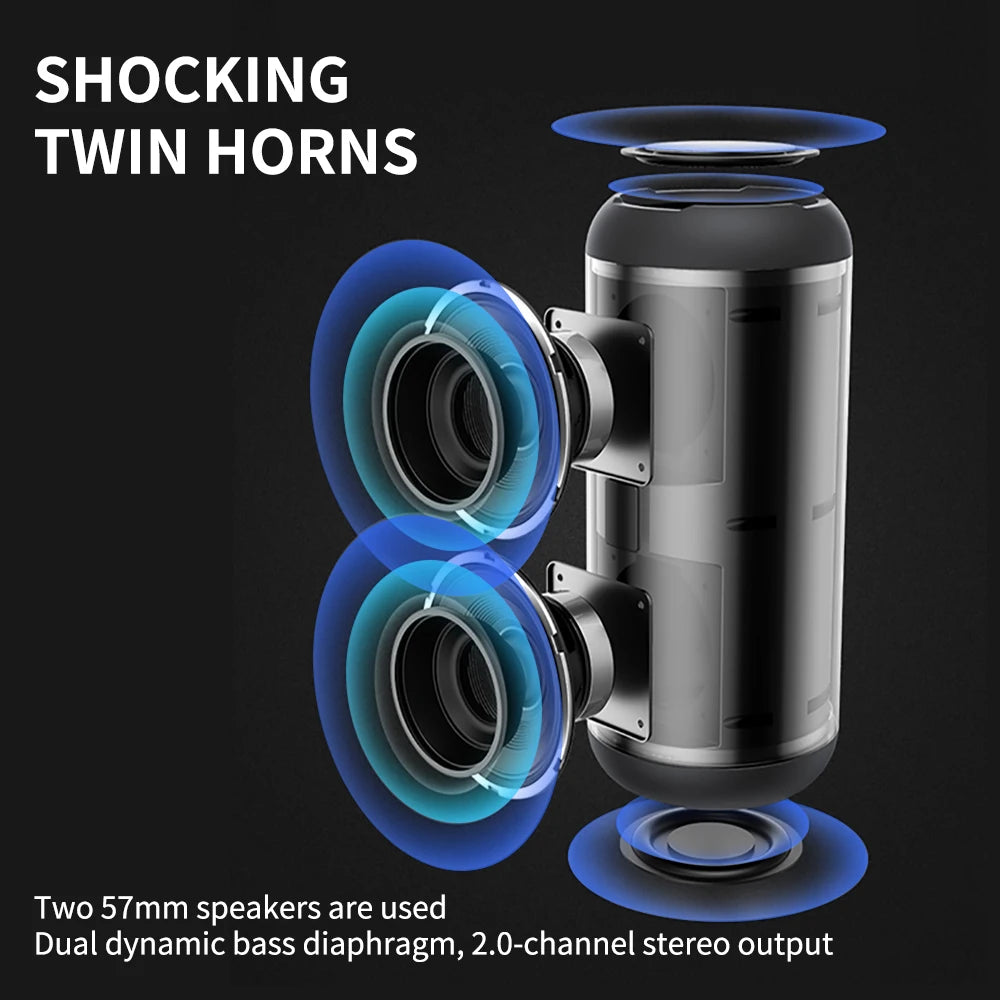 S9 Wireless Speakers 30W IPX6 Waterproof Outdoor Portable Speaker with Loud Stereo Sound, Deep Bass, RGB Lights, TWS